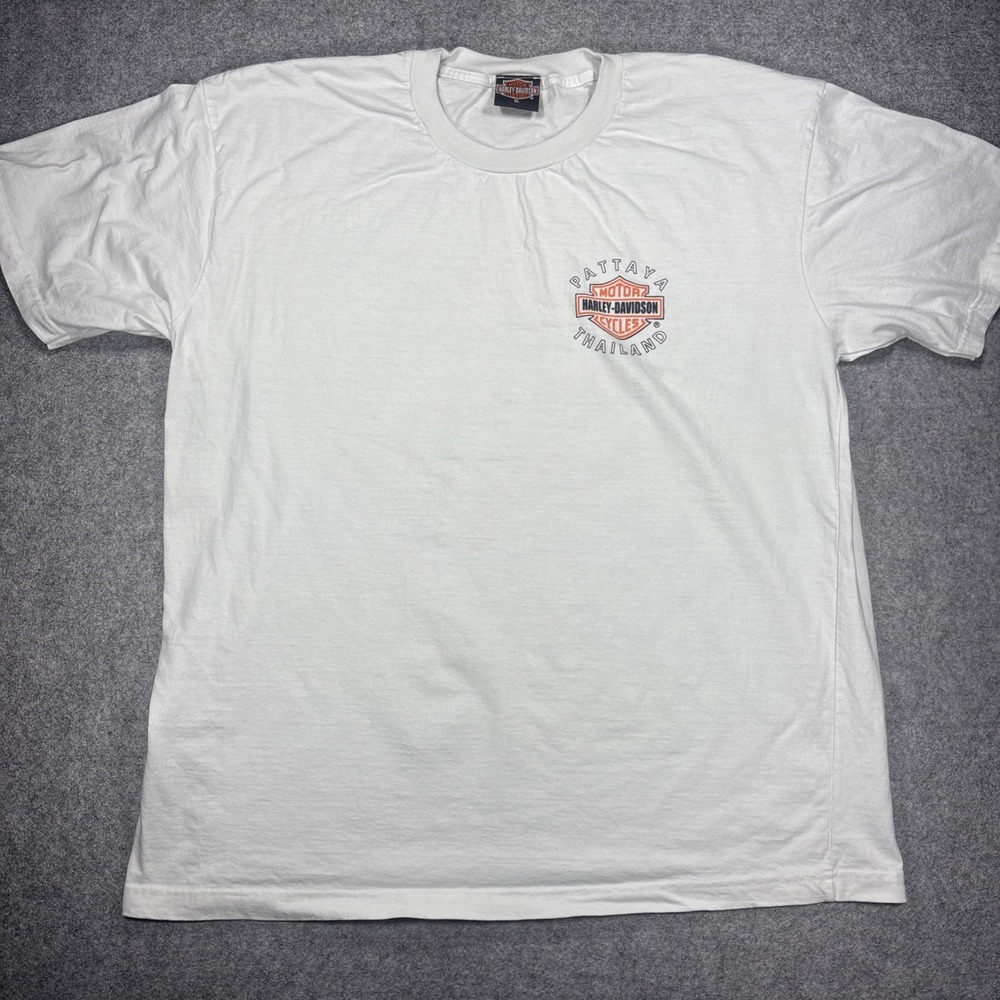 Harley Davidson Pattaya Thailand Biker Motorcycle Black Graphic T-Shirt XL~ride~
